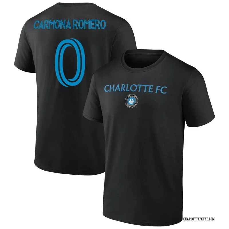Men's Charlotte FC ＃0 Brian Carmona Romero Black Name & Number Ultimate Highlight T-Shirt