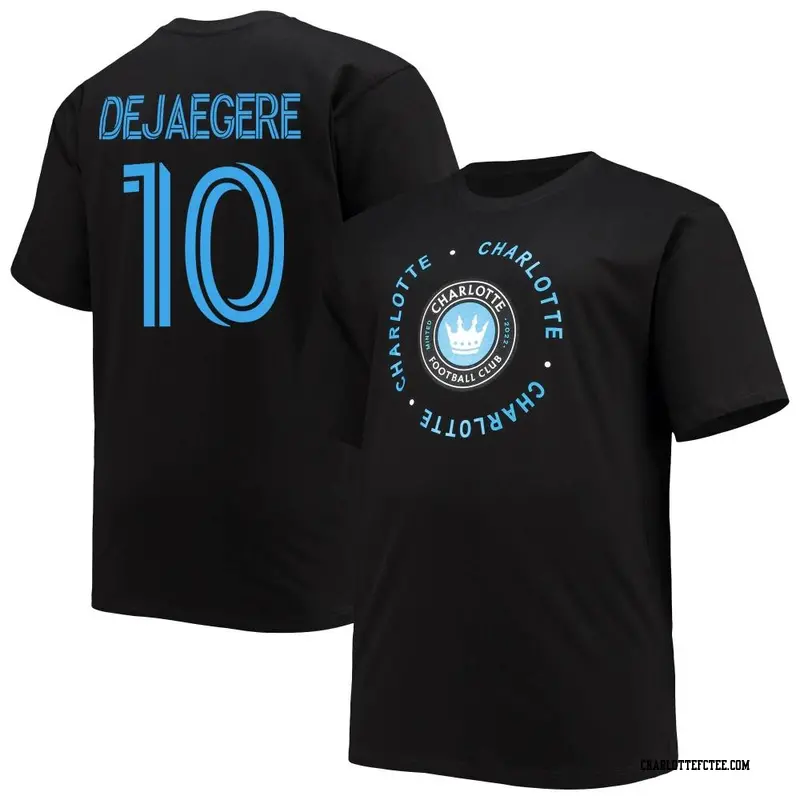 Men's Charlotte FC ＃10 Brecht Dejaegere Black Name & Number Combo T-Shirt