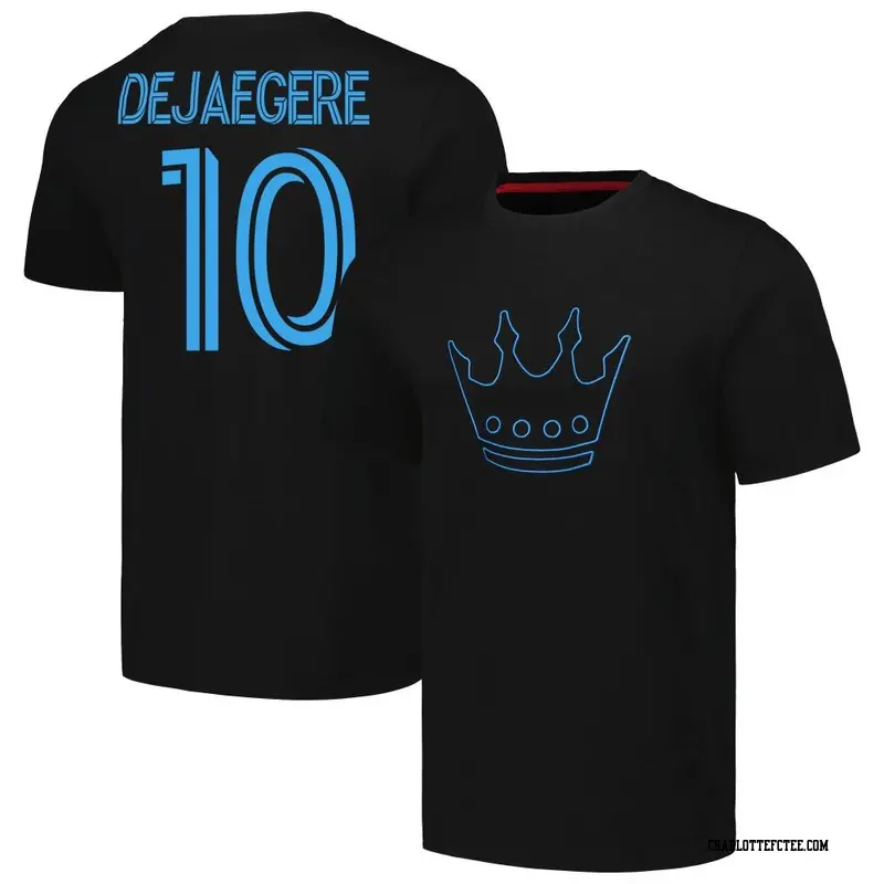 Men's Charlotte FC ＃10 Brecht Dejaegere Black Name & Number Culture Heavy T-Shirt