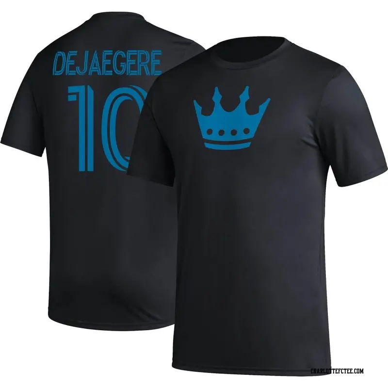 Men's Charlotte FC ＃10 Brecht Dejaegere Black Name & Number Icon T-Shirt