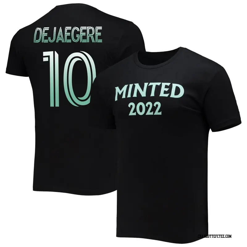 Men's Charlotte FC ＃10 Brecht Dejaegere Black Name & Number Minted Established T-Shirt