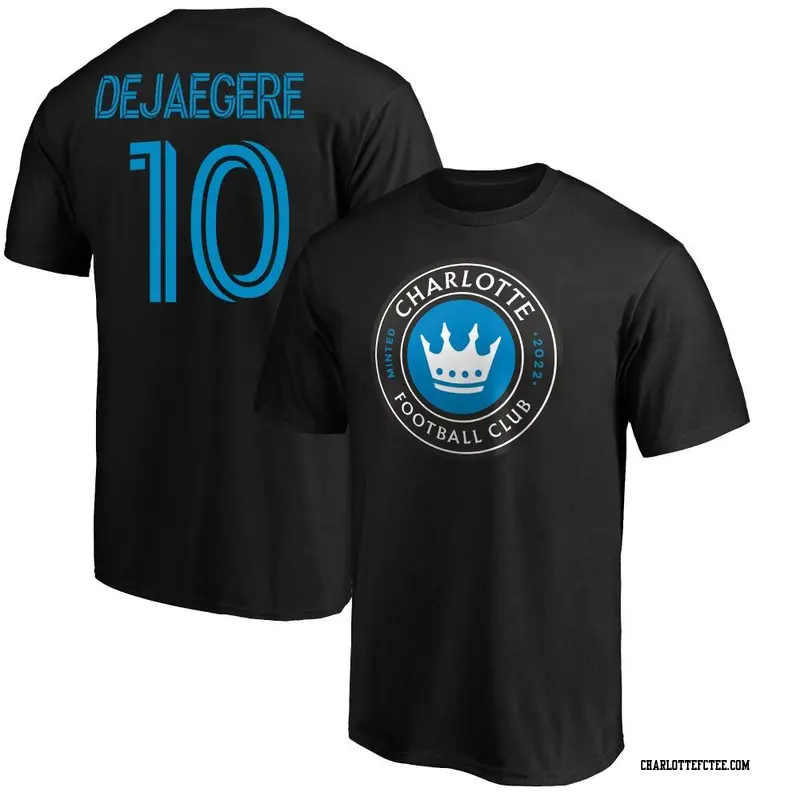 Men's Charlotte FC ＃10 Brecht Dejaegere Black Name & Number Primary T-Shirt