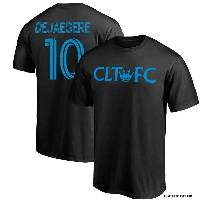 Men's Charlotte FC ＃10 Brecht Dejaegere Black Name & Number Secondary T-Shirt