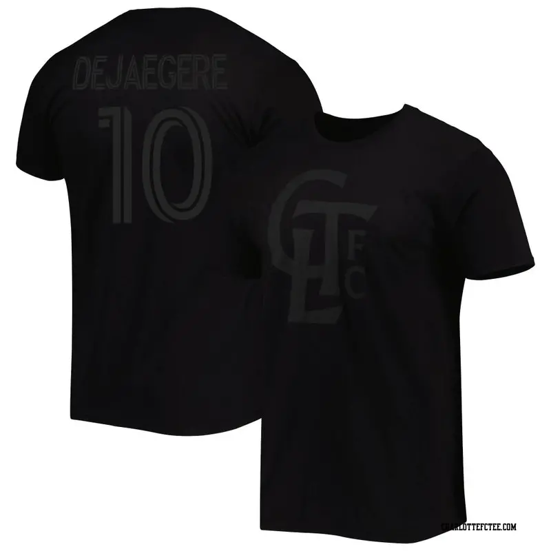 Men's Charlotte FC ＃10 Brecht Dejaegere Black Name & Number out T-Shirt