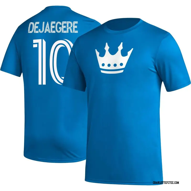 Men's Charlotte FC ＃10 Brecht Dejaegere Blue Name & Number Icon T-Shirt