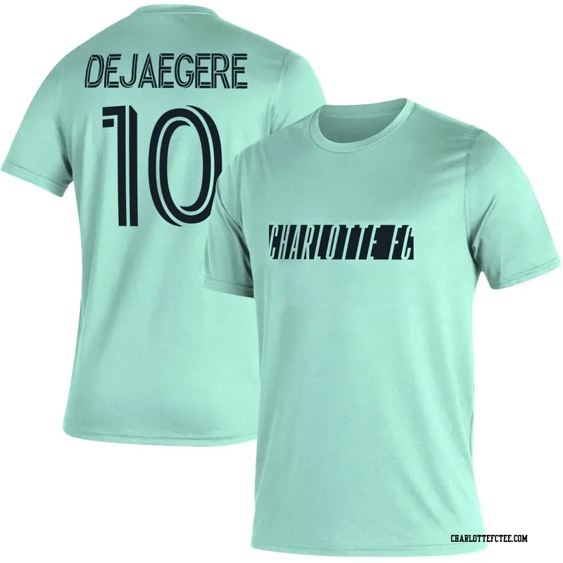 Men's Charlotte FC ＃10 Brecht Dejaegere Mint Name & Number Vintage T-Shirt