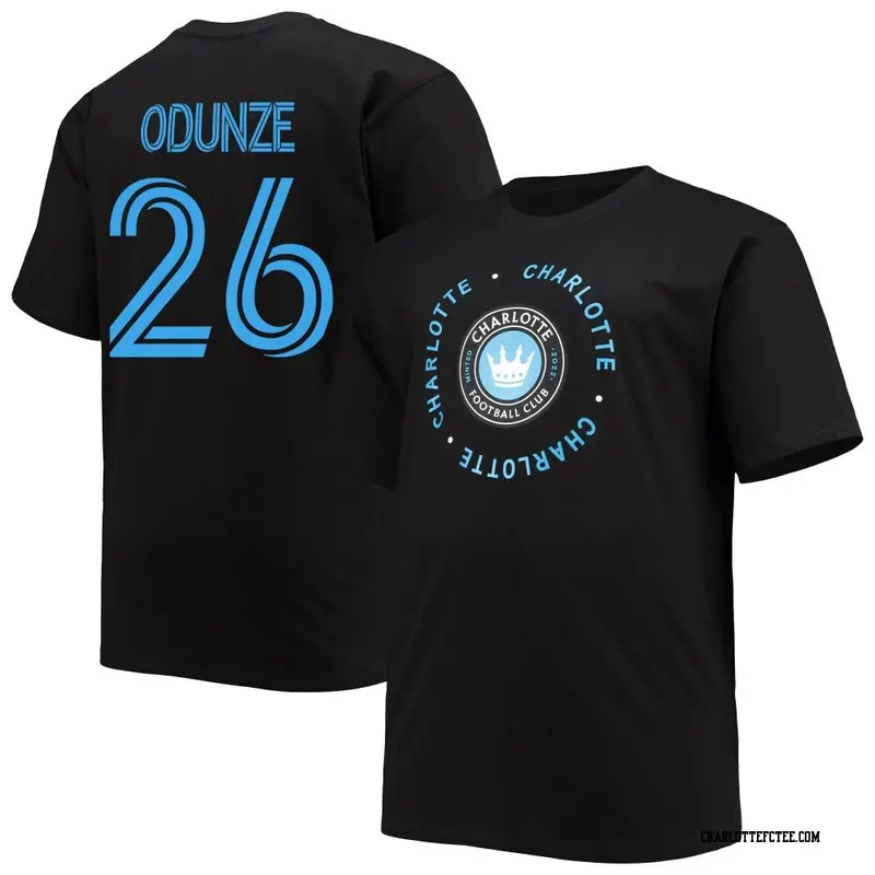 Men's Charlotte FC ＃26 Chituru Odunze Black Name & Number Combo T-Shirt