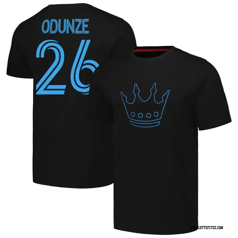 Men's Charlotte FC ＃26 Chituru Odunze Black Name & Number Culture Heavy T-Shirt
