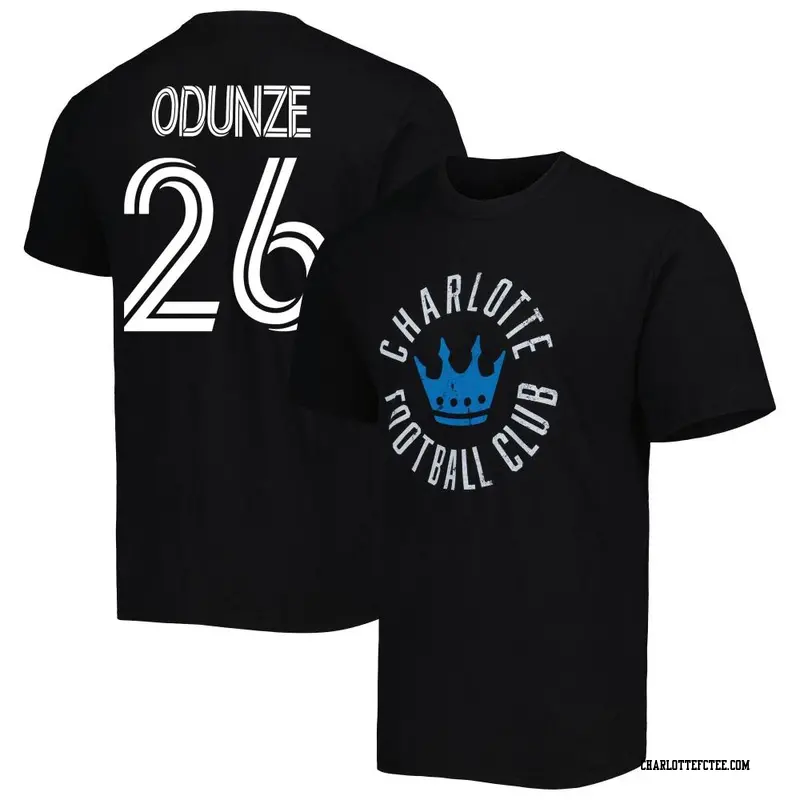 Men's Charlotte FC ＃26 Chituru Odunze Black Name & Number ary T-Shirt