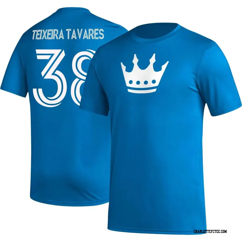 Men's Charlotte FC ＃38 Iuri António Teixeira Tavares Blue Name & Number Icon T-Shirt