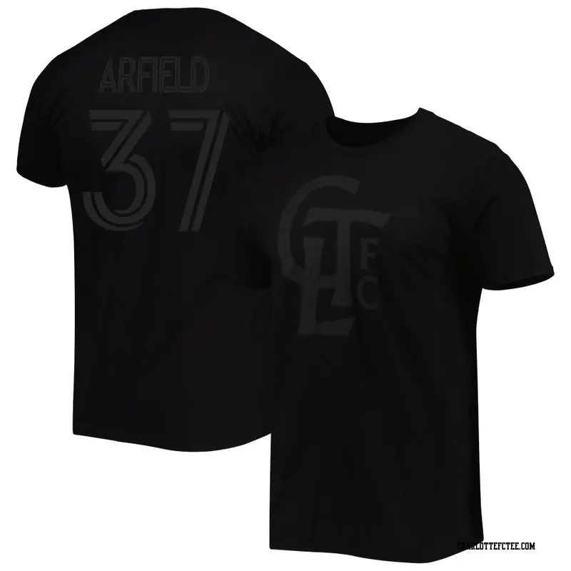 Youth Charlotte FC ＃37 Scott Arfield Black Name & Number out T-Shirt